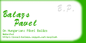 balazs pavel business card